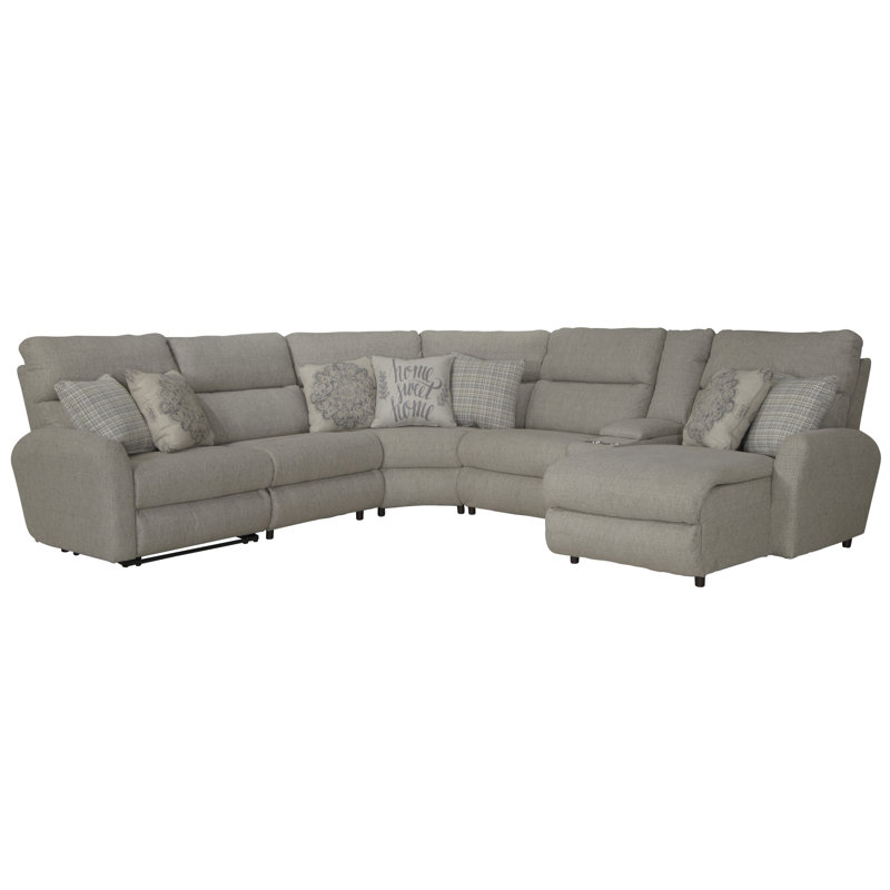 Mcpherson 6 - Piece Power Reclining Sectional with Lay-Back Chaise and 1 Lay-Flat Reclining Seat, Left Hand Facing