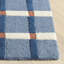 Tapis rayé bleu / ivoire en laine et coton touffeté à la main Zoticus-1695575100