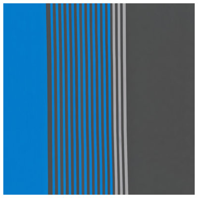 Édredon à rayures bleues et grises