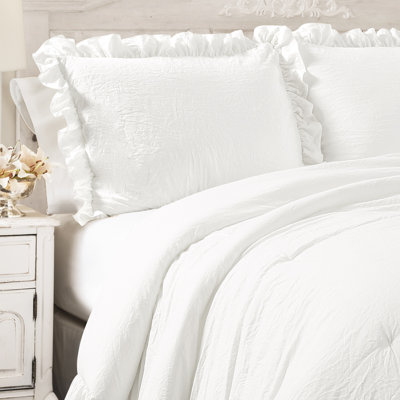 Pure White Reversible 3 Piece Comforter Set