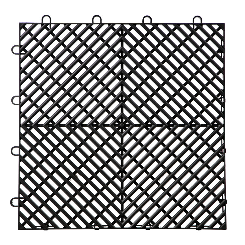 Plancher de garage l 12 po x L 12 po Stellweilan Tessberg, Noir, noir, noir, noir