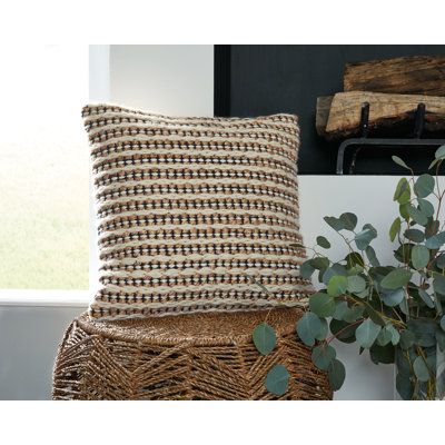 Jaciah Striped Wool Blend Reversible Throw Pillow
