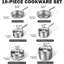 Ensemble de batterie de cuisine standard en acier inoxydable à plusieurs couches Cooks, casseroles et poêles, poignées Cool Grip, compatible avec l'induction, 10 pièces