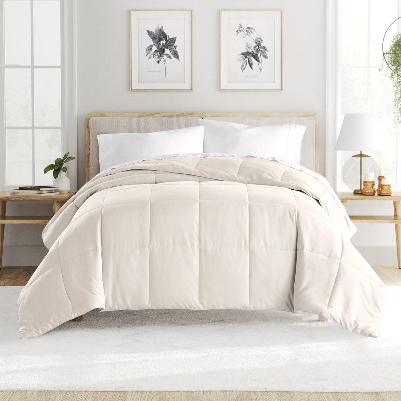 Ivory Twin Reversible Down Microfiber Comforter Set