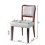 Ensemble de 2 chaises de salle à manger rembourrées à finition noyer - Élégantes chaises d'appoint traditionnelles en tissu avec lignes courbes-1168131984