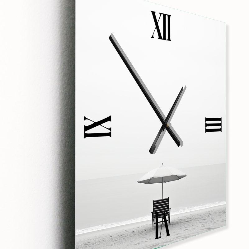 Minimalisme photo de plage - horloge murale de plage surdimensionnée, Très grand