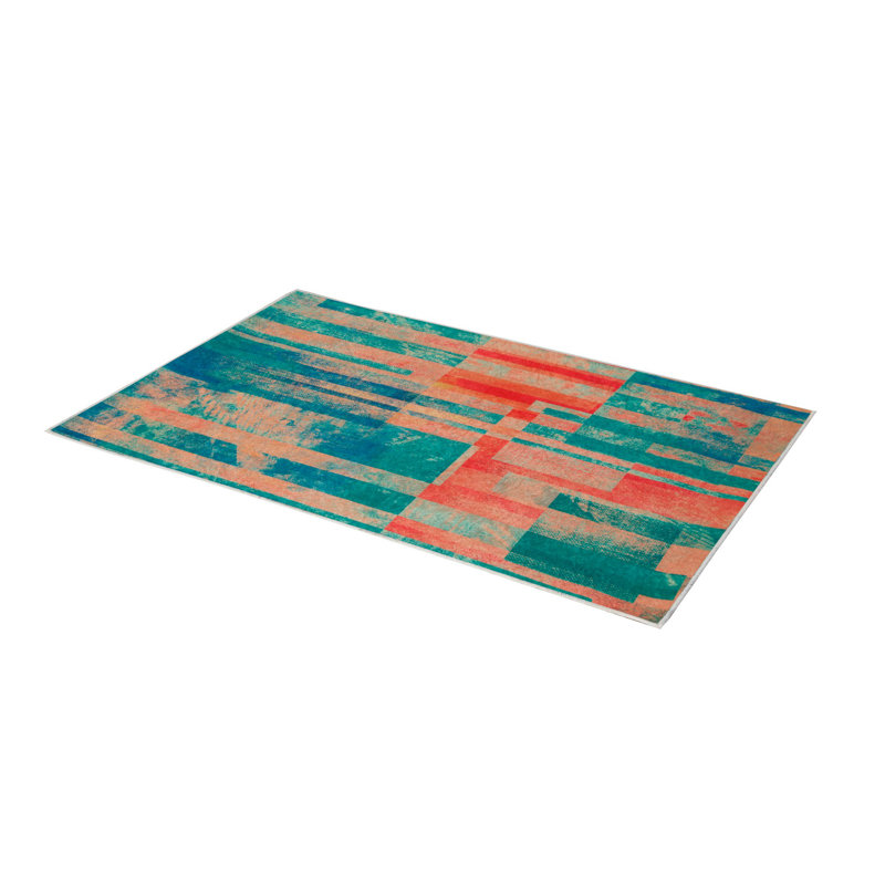 Soft Hall Carpet 2.6 x 4.9 Feet | 100% Polyester, 0.04 in Pile Height | Antibacterial, Non-Slip Underside | Woven with 3D Digital Printing | Machine Washable | Durable & Stylish for Entryways & Living Rooms
