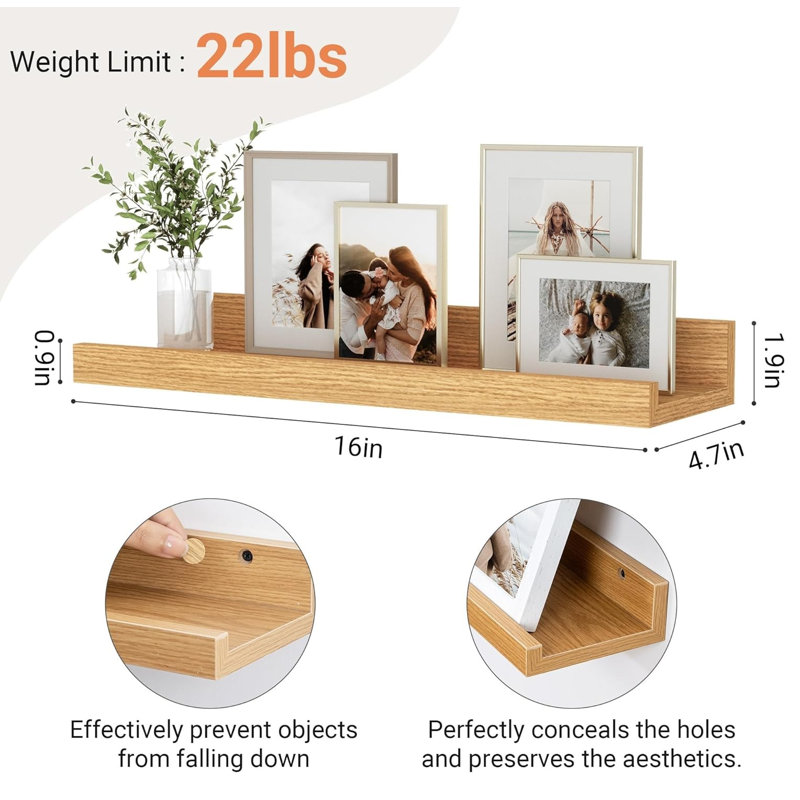 2 Piece Wood Floating Shelf