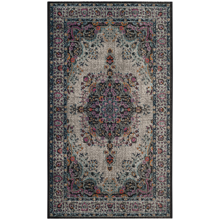 Gray Oriental Hand Woven Area Rug