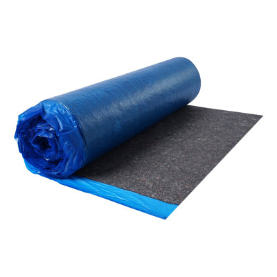 Premium Blue Floor Underlayment with Vapor Barrier - 3mm Soundproofing Recycled Fiber Padding for Laminate & Hardwood