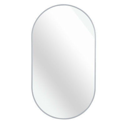 Silver 20 X 33 Inch Metal Oval  Mirror