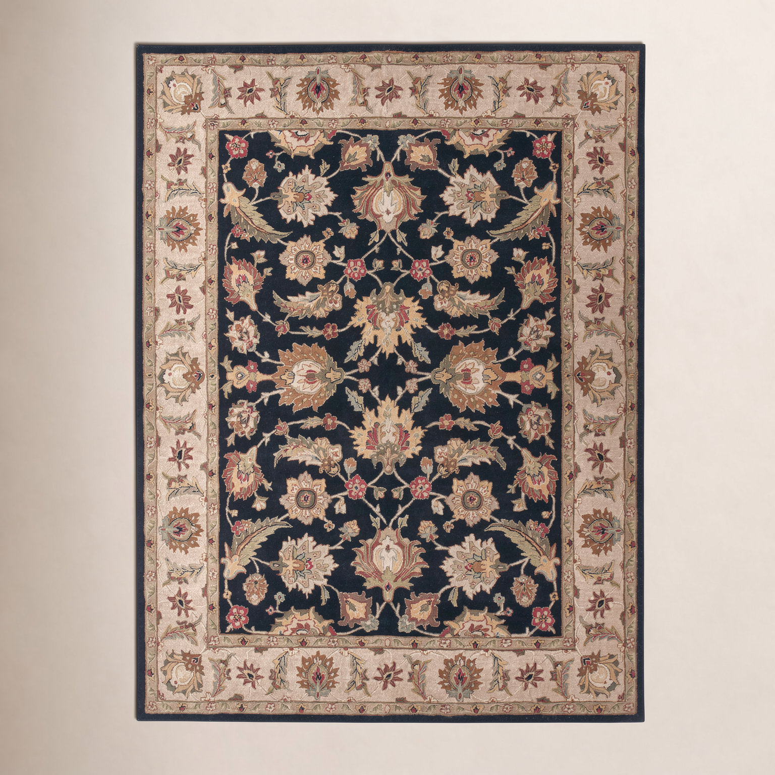 Lyndsay Ebony Sand Hand-Tufted Wool Oriental Rug, Rectangle 2' x 3'