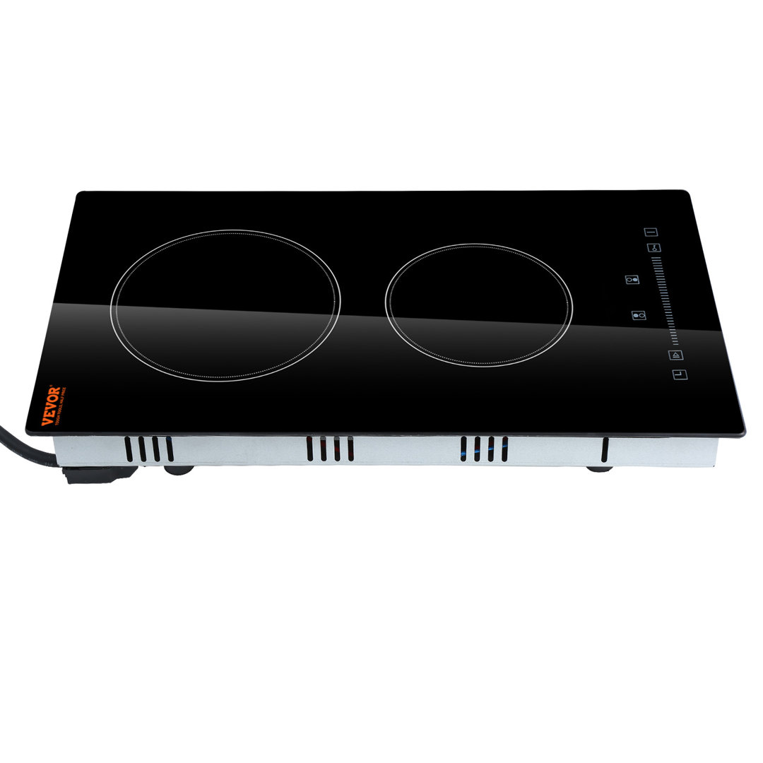 VEVOR 20" Black Electric 2 Burner Cooktop with Dual Size Power Burner VEVOR
