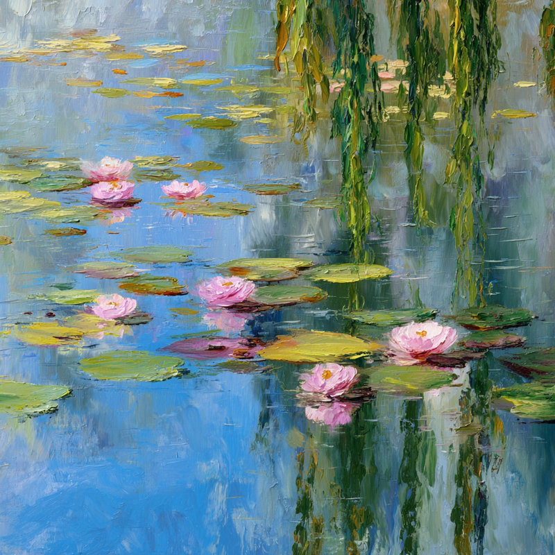 «Morning Lily Reflections», art mural sur toile tendue, H 30 po x l 30 po x P 1,5 po