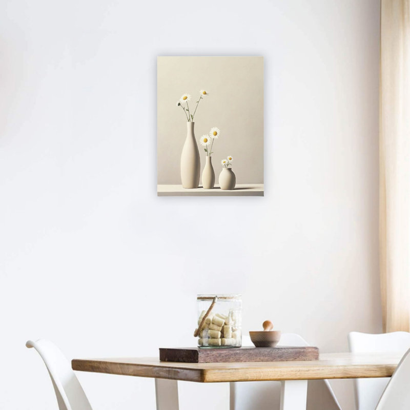 Décoration murale sur toile blanche vintage champêtre blanc de qualité supérieure 24 po x 18 po