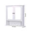 Armoire de salle de bain murale blanche avec 2 portes miroir et une tablette réglable
