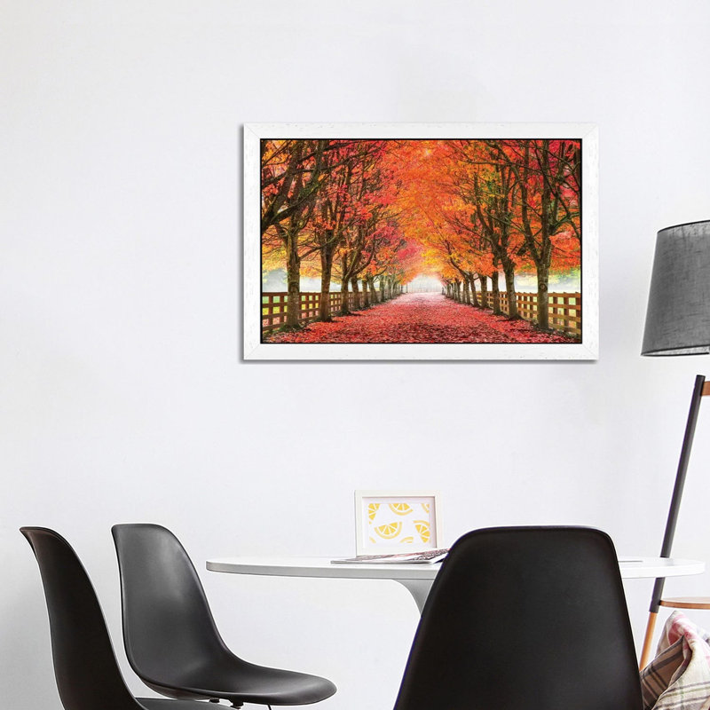 North Bend Trees by Aaron Reed - Print on Canvas, 66.04 cm H x 45.72 cm W, White Framed