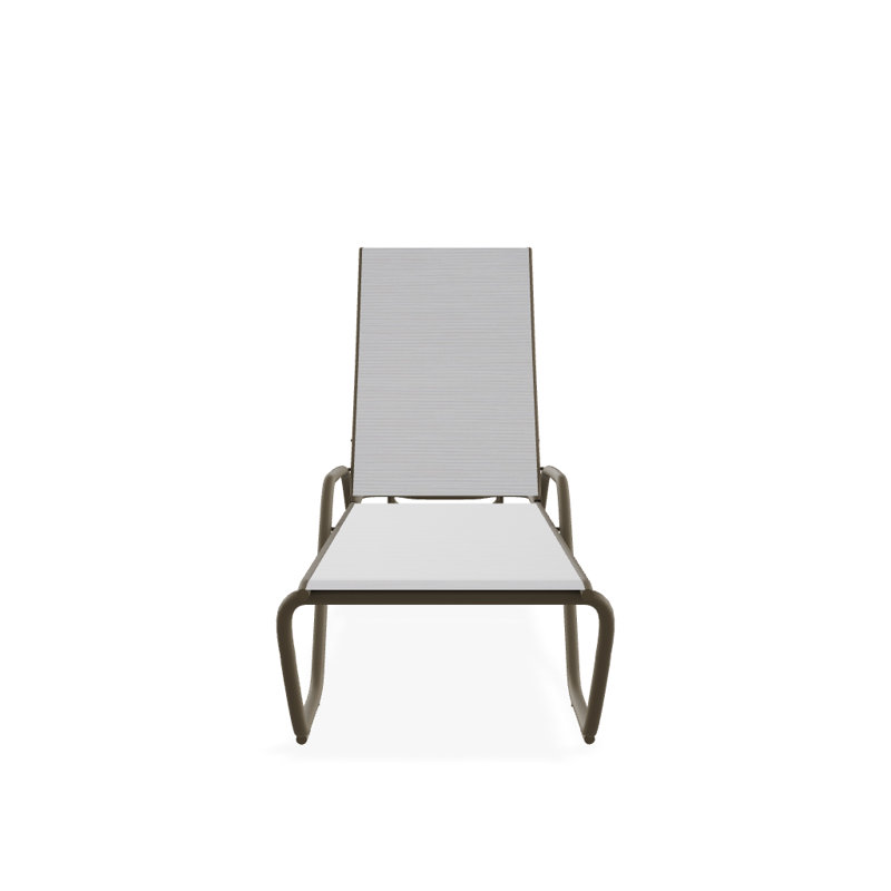 Outdoor Rust-Resistant Metal Chaise Lounge, Textured Beachwood, Abalone