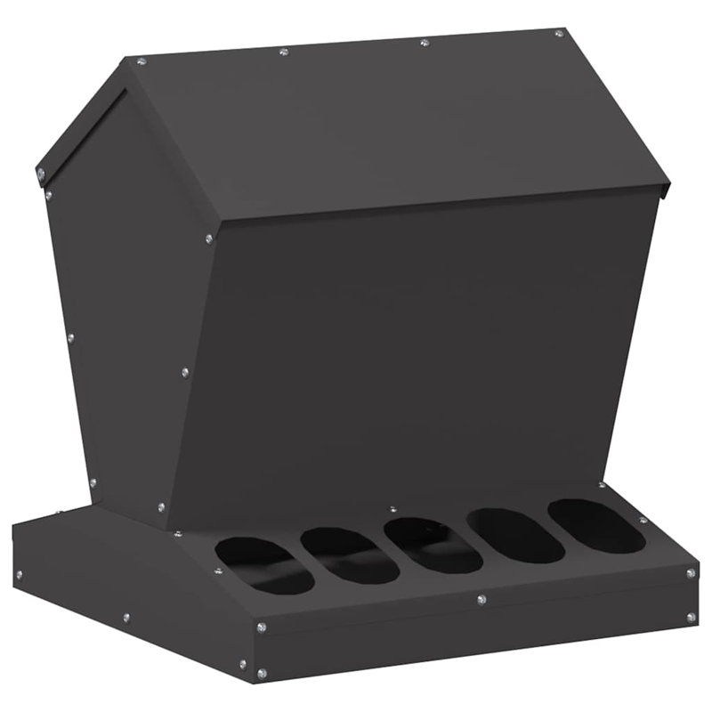 Cold-Rolled Steel Feeder, 45cm H x 40cm W x 40cm D, Black