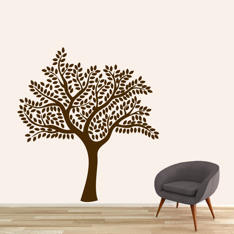 Décalcomanie murale arbre d’ombre, Brun chocolat