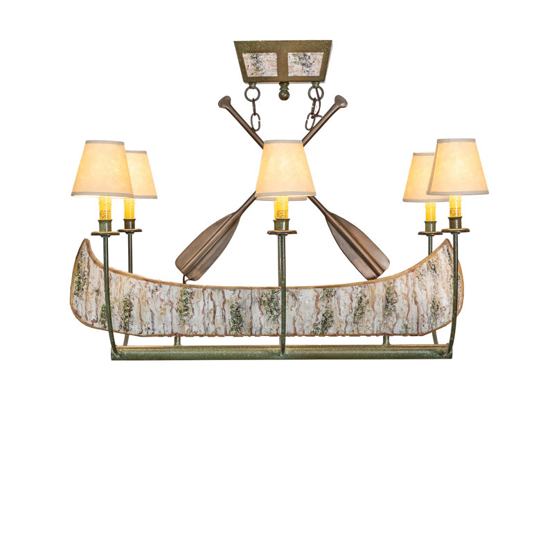 35" Long Canoe 4 Light Chandelier
