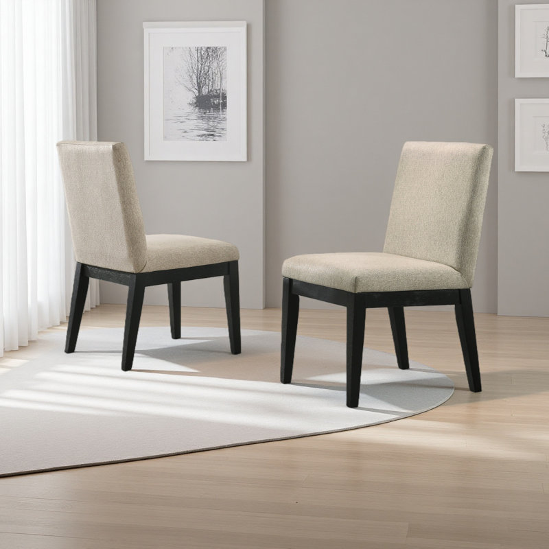 Ensemble de 2 chaises de salle à manger contemporaines en tissu 19 po