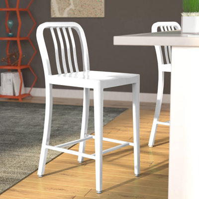 Carouthers 24" Commercial Grade Metal Counter Height Stool with Footrest by Flash Furniture