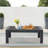 43" All-Weather Aluminum Patio Coffee Table, Modern Gray Rectangle Outdoor | Gift Idea-1250502373