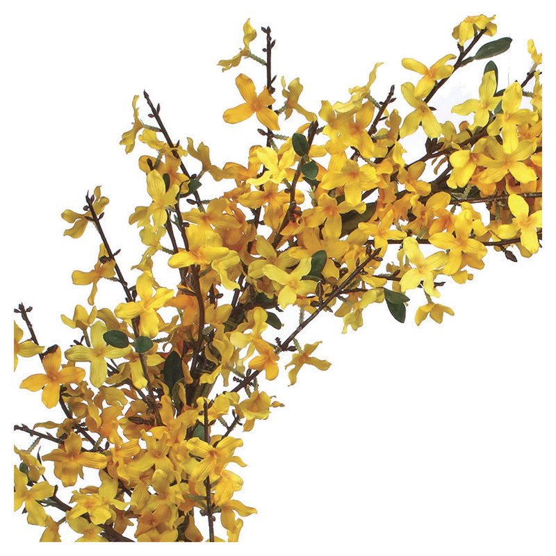 Faux Forsythia Polyester 26'' Wreath