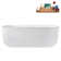 67" Streamline Soaking Glossy White Freestanding Tub and Tray With Internal Drain