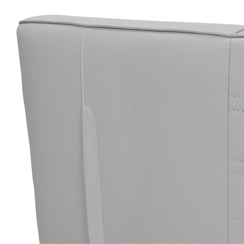 Batsheva Upholstered Swivel Barrel Chair, White Genuine Leather
