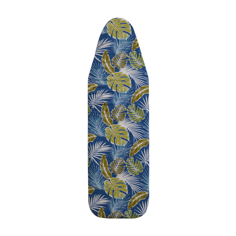 Ironing Board Cover, 100% Cotton with Thick Felt, Resists Scorching & Staining, Adjustable Fastener, 124x38cm
