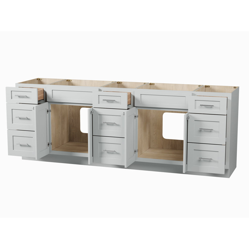 Base de meuble-lavabo double 93 po Disar, Gris