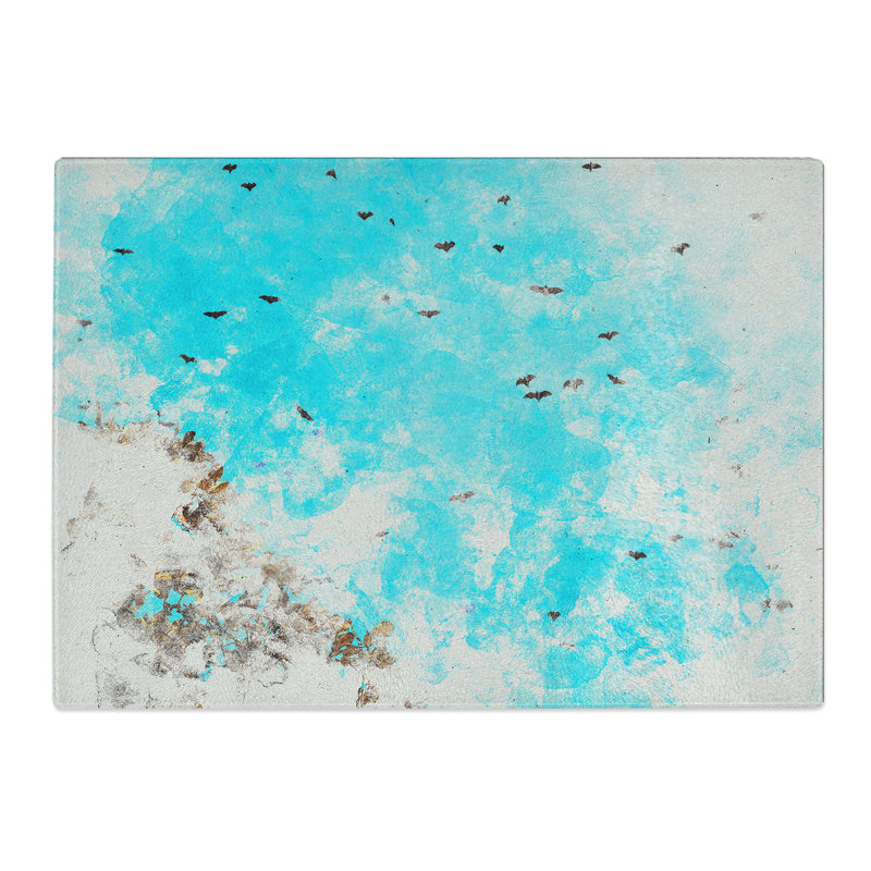 Flying Bats in Rwanda Watercolour Chopping Board, 0.4cm H x 28.5cm W x 39cm L