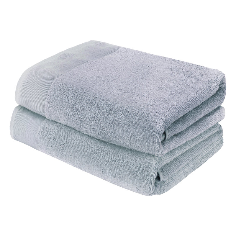 Ensemble de serviettes de bain 100% coton 2 pièces Harbison, Argent