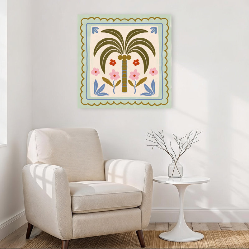 Impression sur toile de palmier tropical, 32" H x 32" W