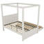 Lit plateforme à baldaquin beige avec lit gigogne double et 3 tiroirs - Finition et rangement pratique,-207811525