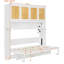Lit escamotable peu encombrant avec armoire supérieure, éclairage à DEL intégré, ports de charge USB et conception grand format pliable pour les pièces multifonctionnelles.-2110432000