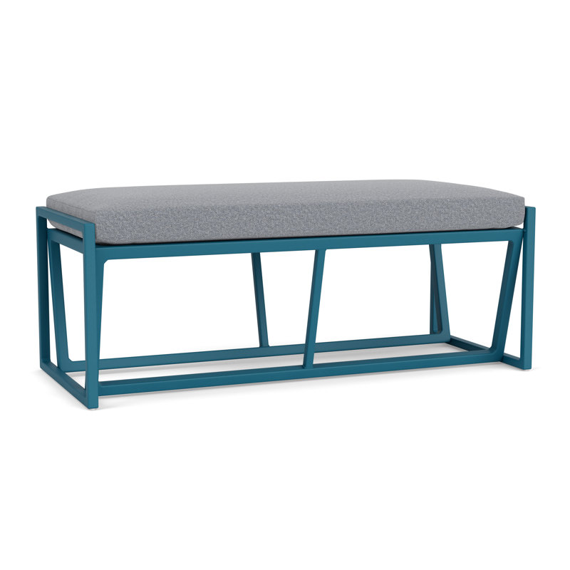 Summit Outdoor Dining Bench, Peacock, Rumba Stonewashed