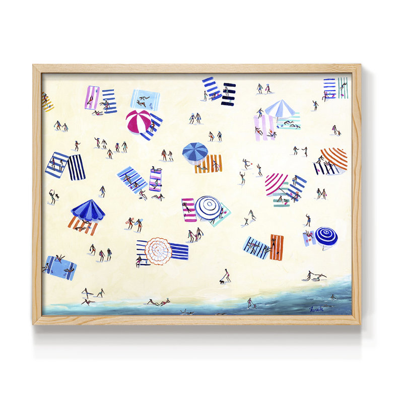 Colourful Beach -Framed Print - Restickable, Naturel, H 11 po x l 14 po