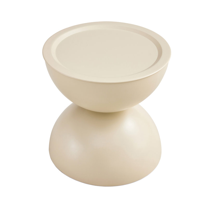 Tables basses rondes avec plateau de table multifonctionnel Milk White