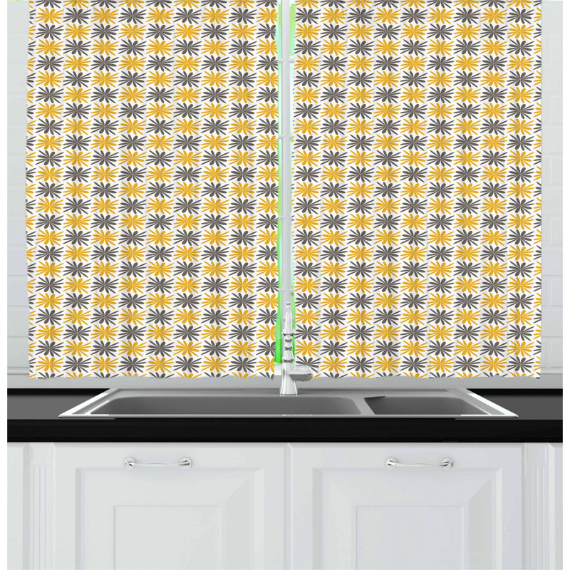 Floral Tailored Kitchen Curtain