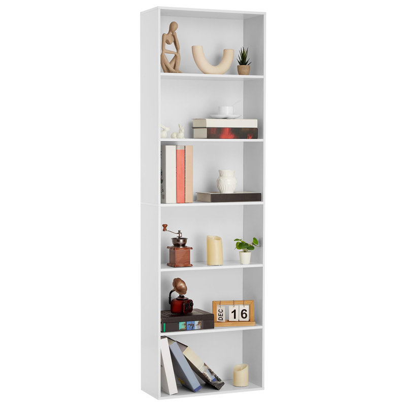 Bibliothèque standard 6 niveaux, Blanc, (6 tablettes) H 71,4 po x l 21,6 po x P 9,3 po