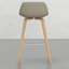 2 pièces Tabouret - Siège courbé en tissu de lin naturel avec dossier et tabourets de bar (2) Revêtement de style Mid-Century