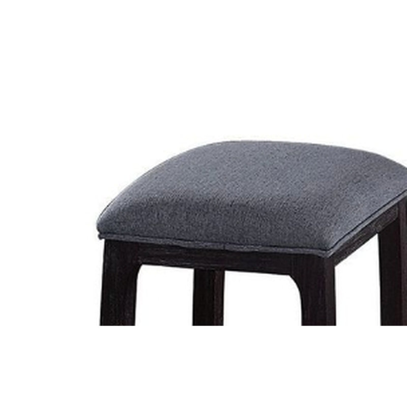 Tabouret invitant à hauteur de comptoir en tissu gris et patiné