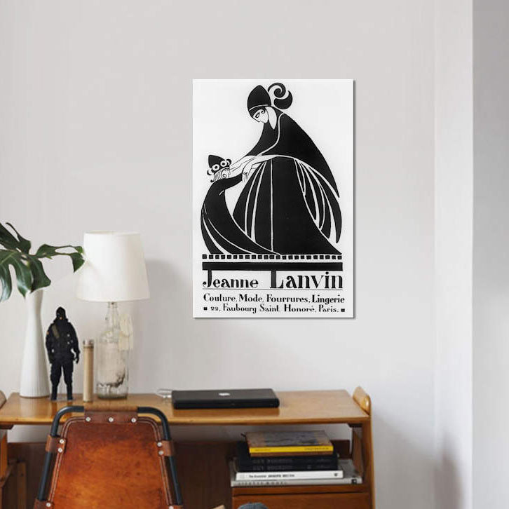 «Jeanne Lanvin Fashions», impression sur toile, H 18 po x l 12 po x P 1,5 po, Toile tendue, Pas de tapis