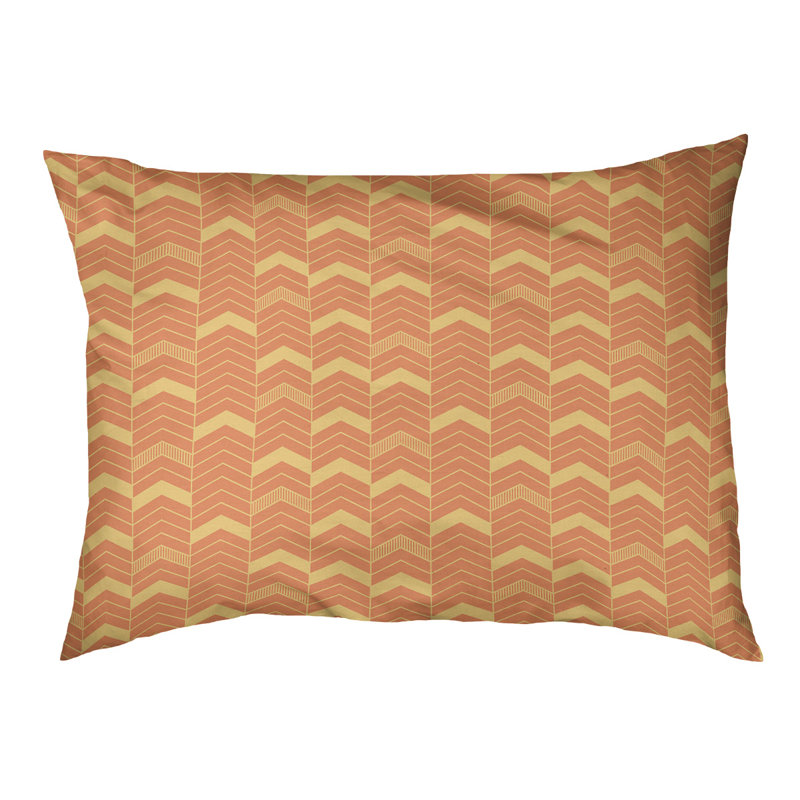 Coussin de concepteur lineed Chelan, Grand (L 50 po x l 40 po), Orange / Jaune