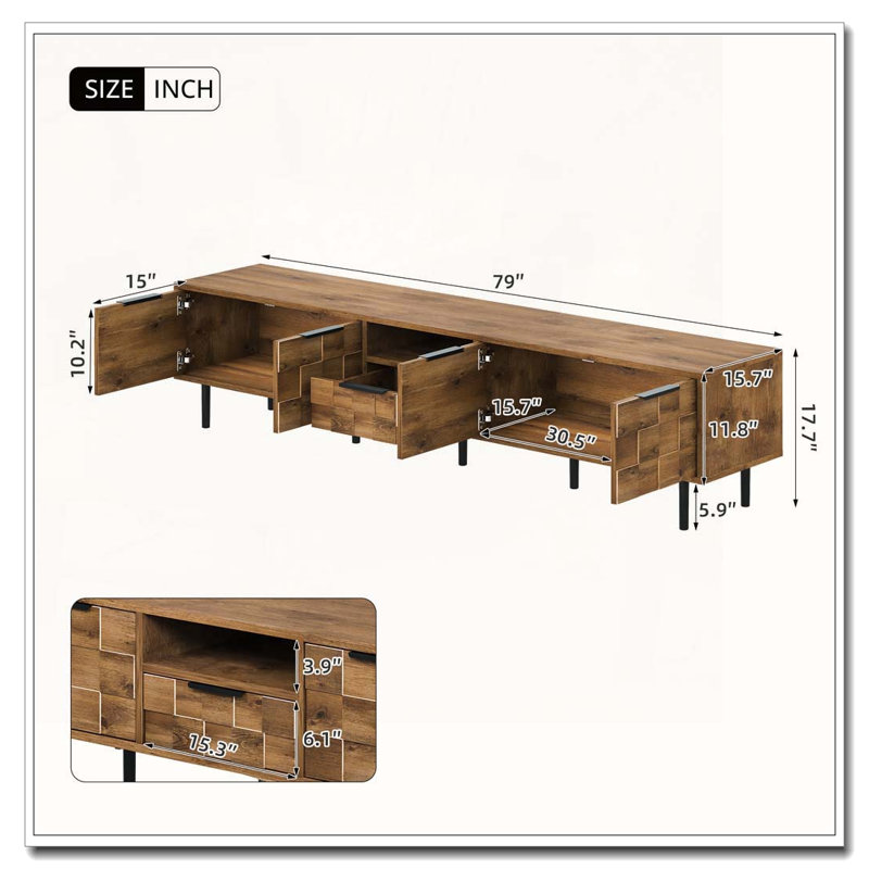 Meuble télé en bois avec rangement