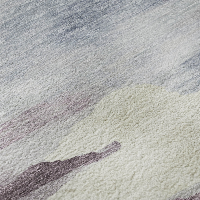 Premium Machine Washable Mayfield AMF2259 Swirls Rug, Plum, 10' x 14'