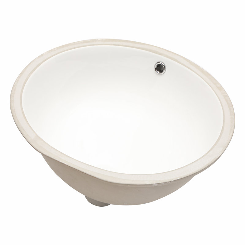 Lavabo de salle de bain ovale encastré avec trop-plein